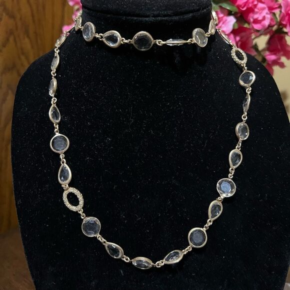 LIA SOPHIA MATTE HOLD CRYSTAL NECKLACE LONG - Picture 1 of 3